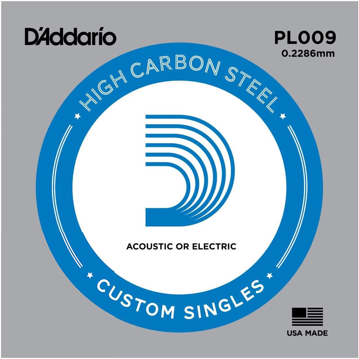 D'Addario PL009 アコギ／エレキギター兼用弦 Plain Steel 009  
