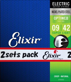 Elixir OPTIWEB 09-42 スーパーライト 2セット #19002 エリクサー エレキギター弦 お買い得な2パック