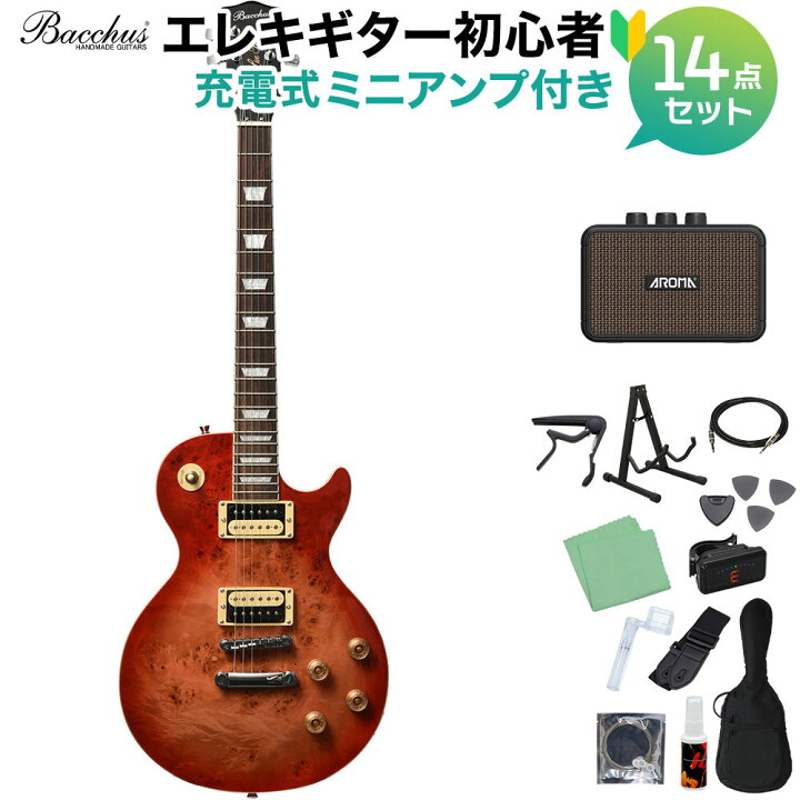 楽天市場】Bacchus BLP-BP/R RD-B エレキギター 初心者14点セット  