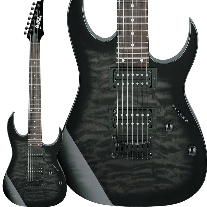 楽天市場】Gio Ibanez GRG7221QA TKS (Transparent Black Sunburst 