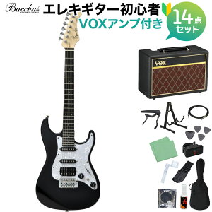 Bacchus GS-Mini BLK エレキギター 初心者14点セット 【VOXアンプ付き】 ユニバース シリーズ 【ダウンサイズ】 バッカス ストラトキャスター 【初心者セット】