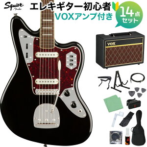Squier by Fender Classic Vibe '70s Jaguar Black GLM^[S14_Zbg yVOXAvtz WK[ XNC[ / XNCA yS҃Zbgz