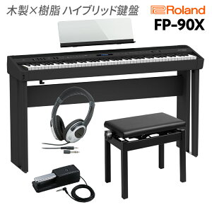 Roland FP-90X BK �d�q�s�A�m 88���� ��p�X�^���h�E���Ꭹ�݃C�X�E�w�b�h�z���Z�b�g ���[�����h