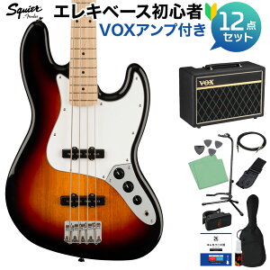 Squier by Fender Affinity Series Jazz Bass Maple Fingerboard White Pickguard 3-Color Sunburst x[X S12_Zbg yVOXAvtz WYx[X XNC[ / XNCA yS҃Zbgz