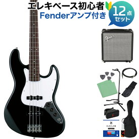 Photogenic JB-240/W3P BK ベース 初心者12点セット 【Fenderアンプ付】 ジャズベースタイプ フォトジェニック