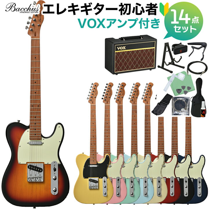楽天市場】Bacchus BTE-1-RSM/M エレキギター初心者14点セット 【VOX 