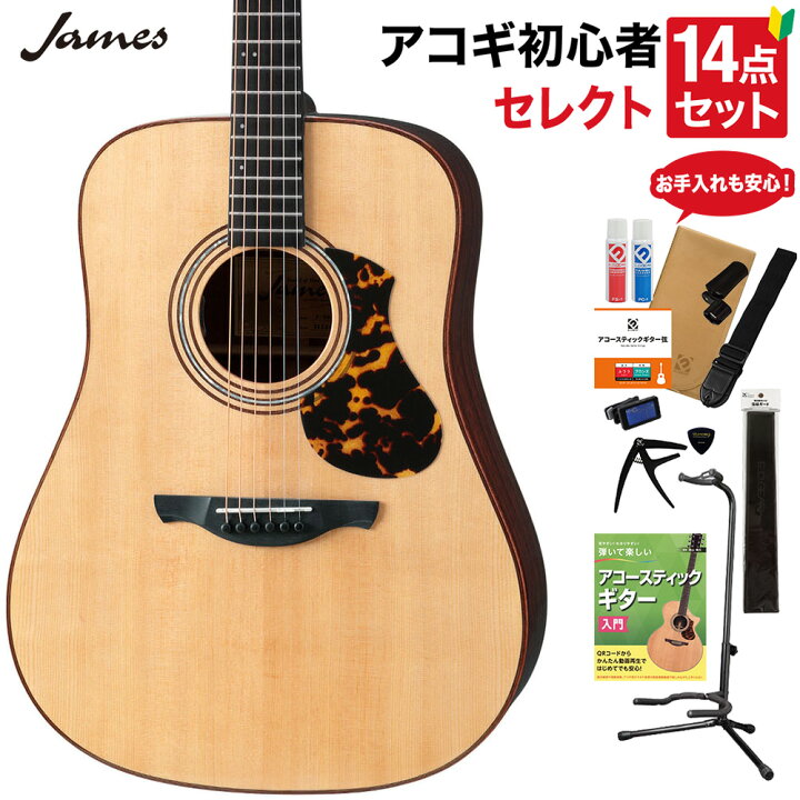 楽天市場】James J-900/L NAT アコースティックギター 教本・お手入れ 