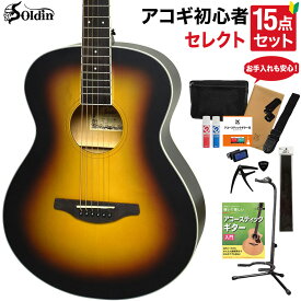 Soldin SFG-15 BSS アコースティックギター 教本・お手入れ用品付きセレクト15点セット 初心者セット OOOサイズ サテン塗装 ソルディン