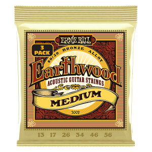 ERNiE BALL EARTHWOOD MEDIUM 80/20 BRONZE ACOUSTIC GUITAR STRINGS 3 PACK - 13-56 GAUGE P03002 アーニーボール アコースティックギター弦 3パック