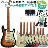 Bacchus BST-1-RSM/M エレキギター初心者14点セット【Bluetooth搭載ミニアンプ付き】 ストラトタイプ バ…