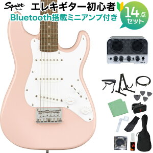 Squier by Fender Mini Stratocaster Shell Pink GLM^[S14_ZbgyBluetoothڃ~jAvtz XggLX^[ ~jTCY XNC[ / XNCA yS҃Zbgz