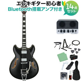 Ibanez AS103T Black エレキギター初心者14点セット 【Bluetooth搭載ミニアンプ付き】 セミアコギター 島村楽器オリジナルモデル アイバニーズ