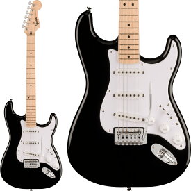 Squier by Fender SONIC STRATOCASTER Maple Fingerboard White Pickguard Black ストラトキャスター ブラック 黒 エレキギター スクワイヤー / スクワイア ソニック