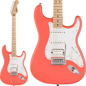Squier by Fender SONIC STRATOCASTER HSS Maple Fingerboard White Pickguard Tahitian Coral XggLX^[ GLM^[ XNC[ / XNCA \jbN
