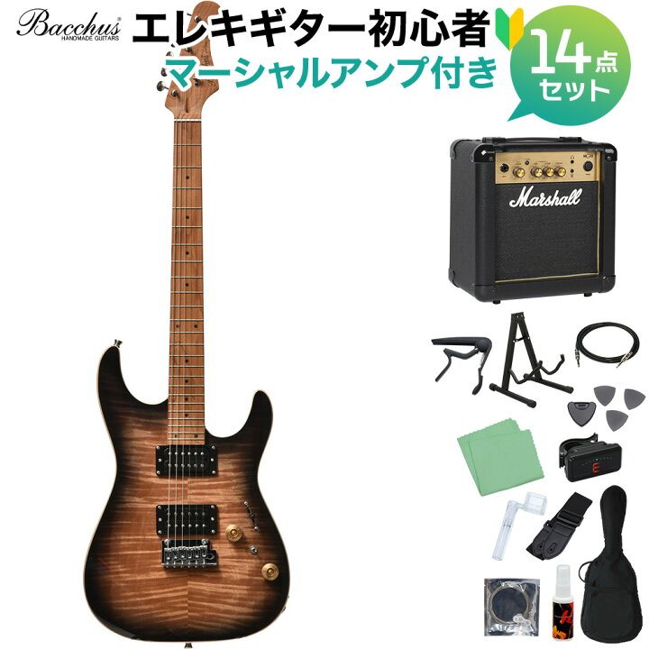 楽天市場】Bacchus IMP24 FMH-RSM/M N-BK-B エレキギター初心者14点 