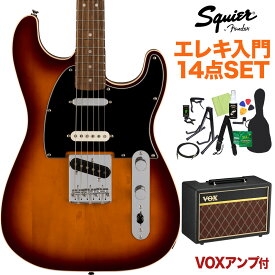 Squier by Fender Paranormal Custom Nashville Stratocaster Chocolate 2-Color Sunburst エレキギター初心者14点セット 【VOXアンプ付き】 ストラトキャスター スクワイヤー / スクワイア