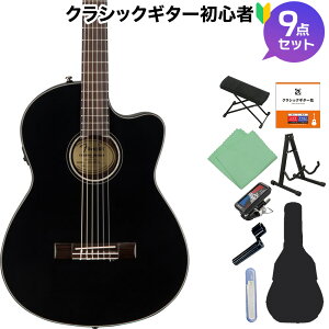 Fender CN-140SCE Nylon Thinline Black �N���V�b�N�M�^�[���S��9�_�Z�b�g �G���K�b�g�M�^�[ �V�_�[�P�g�b�v �n�[�h�V�F���P�[�X�t�� �t�F���_�[