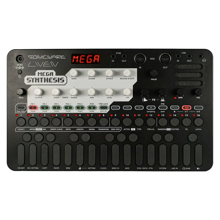 楽天市場】SONICWARE LIVEN MEGA SYNTHESIS 純正アダプター付属 レトロ 