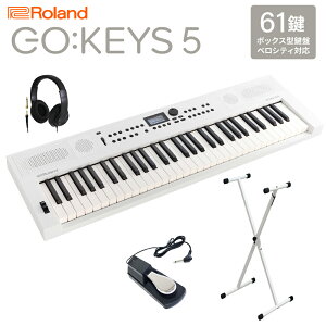 Roland GO:KEYS5 WH �z���C�g �|�[�^�u���L�[�{�[�h 61���� �w�b�h�z���EX�X�^���h�E�_���p�[�y�_���Z�b�g ���[�����h