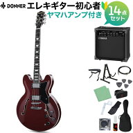 【20日と25日はエントリーでさらにP5倍】Donner DJP-1000 Burgundy Red エレキギター初心者14点セット 【…