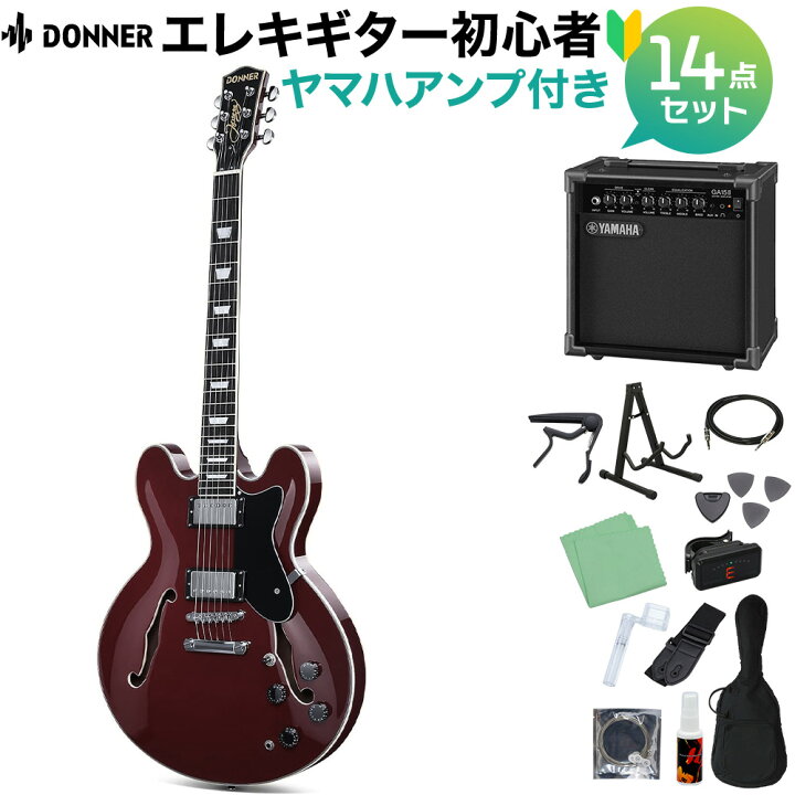 楽天市場】Donner DJP-1000 Burgundy Red エレキギター初心者14点 