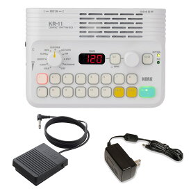 【5日と10日はエントリーでさらにP5倍】 KORG KR-11 + 電源アダプター + ペダルスイッチ セット スピーカー内蔵 リズムボックス リズムマシン コルグ KR11
