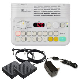 KORG KR-11 + 電源アダプター + ペダルスイッチ×2個 セット スピーカー内蔵 リズムボックス リズムマシン コルグ KR11