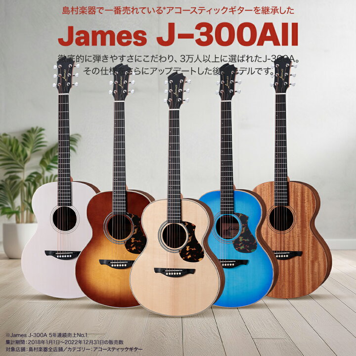 楽天市場】James J-300AII 単品・初心者12点セット アコースティック  