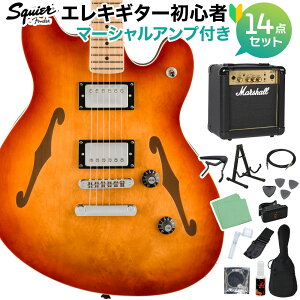 Squier by Fender Affinity Series Starcaster Deluxe Sienna Sunburst �G���L�M�^�[���S��14�_�Z�b�g�y�}�[�V�����A���v�t���z �Z�~�A�R�M�^�[ �X�N���C���[ / �X�N���C�A �y���S�҃Z�b�g�z