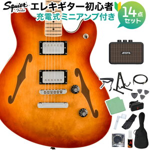 Squier by Fender Affinity Series Starcaster Deluxe Sienna Sunburst �G���L�M�^�[���S��14�_�Z�b�g �y�[�d���~�j�A���v�t���z �Z�~�A�R�M�^�[ �X�N���C���[ / �X�N���C�A �y���S�҃Z�b�g�z