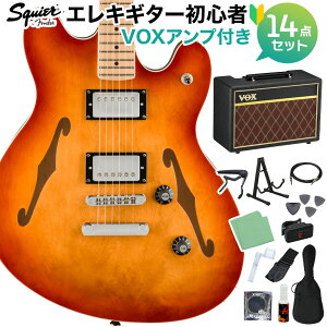 Squier by Fender Affinity Series Starcaster Deluxe Sienna Sunburst �G���L�M�^�[���S��14�_�Z�b�g�yVOX�A���v�t���z �Z�~�A�R�M�^�[ �X�N���C���[ / �X�N���C�A �y���S�҃Z�b�g�z