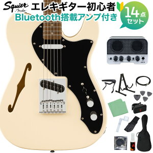Squier by Fender Affinity Series Telecaster Thinline Olympic White GLM^[S14_Zbg yBluetoothڃ~jAvtz VC eLX^[ XNC[ / XNCA yS҃Zbgz