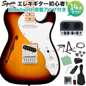 Squier by Fender Affinity Series Telecaster Thinline 3-Color Sunburst GLM^[S14_Zbg yBluetoothڃ~jAvtz VC eLX^[ XNC[ / XNCA yS҃Zbgz