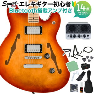 Squier by Fender Affinity Series Starcaster Deluxe Sienna Sunburst �G���L�M�^�[���S��14�_�Z�b�g �yBluetooth���ڃ~�j�A���v�t���z �Z�~�A�R�M�^�[ �X�N���C���[ / �X�N���C�A �y���S�҃Z�b�g�z