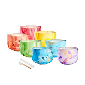 MEINL Sonic Energy Marble Crystal Singing Bowls Chakra Set `NZbg a25.5cm }[u NX^ VMO{E 10C` }Cl MCSBSETCHA \jbNGiW[
