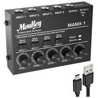 Moukey MAMX1 小型ミニオーディオミキサー ラインミキサー