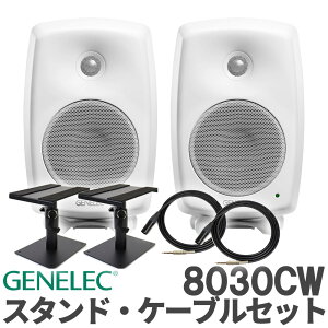 [���ʌ������] GENELEC 8030CW (�z���C�g) �P�[�u�� �X�^���h�Z�b�g �X�^�W�I���j�^�[�X�s�[�J�[ �p���[�h�X�s�[�J�[ �W�F�l���b�N