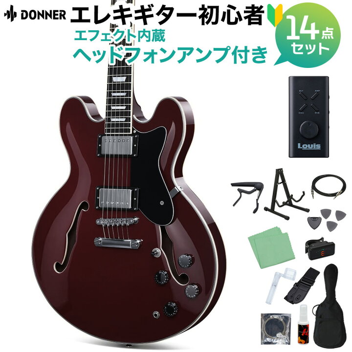 楽天市場】Donner DJP-1000 Burgundy Red エレキギター初心者14点 