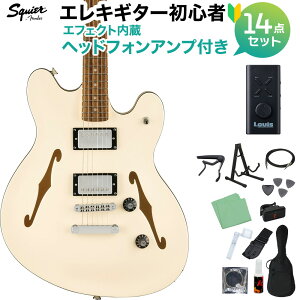 Squier by Fender Affinity Series Starcaster Deluxe Olympic White GLM^[S14_Zbg ywbhzAvtz Z~ARM^[ XNC[ / XNCA