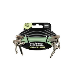 ERNiE BALL PO6474 Glow-in-Dark Flex Patch Cable 3 Pack �p�b�`�P�[�u�� 3�C���` �~�� 3�{�p�b�N �A�[�j�[�{�[��