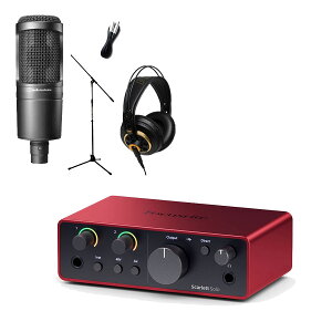 Focusrite Scarlett solo (4th Gen) �{�w�b�h�z�� �}�C�N �A�N�Z�T���[�Z�b�g 2in 2out �I�[�f�B�I�C���^�[�t�F�[�X �t�H�[�J�X���C�g
