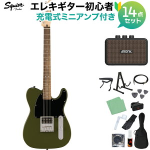 �y5����10���̓G���g���[�ł����P5�{�zSquier by Fender Sonic Esquire H Laurel Fingerboard Black Pickguard Olive �G���L�M�^�[���S��14�_�Z�b�g �y�[�d���~�j�A���v�t���z �G�X�N�@�C�A �X�N���C���[ / �X�N��