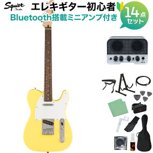 �y5����10���̓G���g���[�ł����P5�{�zSquier by Fender Sonic Telecaster Laurel Fingerboard White Pickguard Canary Yellow �G���L�M�^�[���S��14�_�Z�b�g �yBluetooth���ڃ~�j�A���v�t���z �e���L���X�^�[ �X�N���C