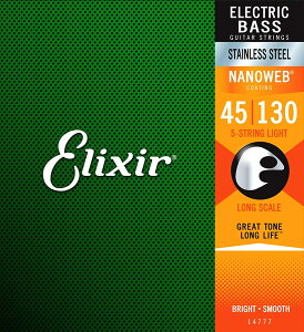 Elixir NANOWEB ステンレススチール 45-130 5-String ライト #14777 エリクサー 5弦エレキベース弦