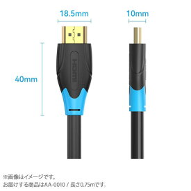 VENTION HDMI Cable 0.75M Black ベンション AA-0010