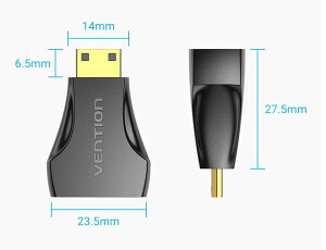 VENTION Mini HDMI Male to HDMI Female Adapter Black HDMI�P�[�u�� �x���V���� AI-2267