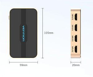 VENTION HDMI Switcher 5 In 1 Out Gold HDMI�P�[�u�� �x���V���� AC-2441