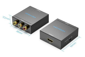 VENTION RCA to HDMI Converter Black Metal Type Ro[^[ xV AE-2533