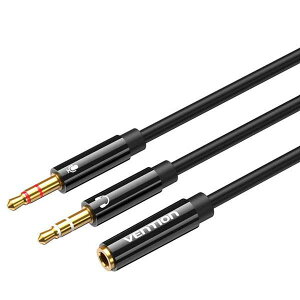 yyVX[p[SALE Gg[P5{z VENTION 2*3.5mm Male to 4 Pole 3.5mm Female Audio Cable 0.3M Black ABS Type xV BB-5060