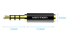 VENTION 3.5mm Male to 2.5mm Female Audio Adapter Black Metal Type ベンション BF-6647